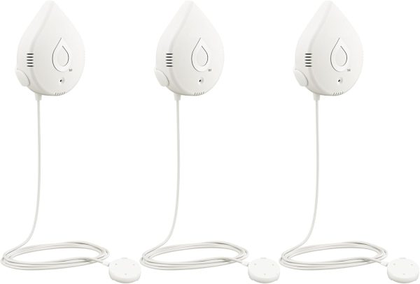 Moen White Flo Smart Water Leak Detector, Water Sensor Alarm for Home, 3-Pack, 920-005