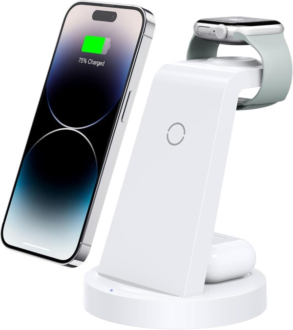 3 in 1 Charging Station for iPhone - Wireless Charger for Apple Products Multiple Devices - Charging Dock Stand for AirPods