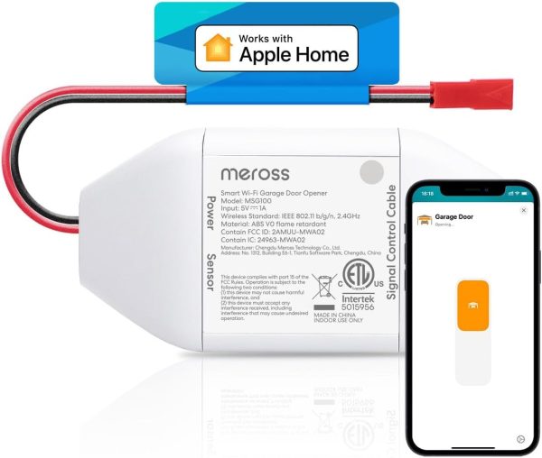 meross Smart Garage Door Opener Remote, Compatible with Apple HomeKit, Amazon Alexa, Google Assistant and SmartThings, No Hub Needed