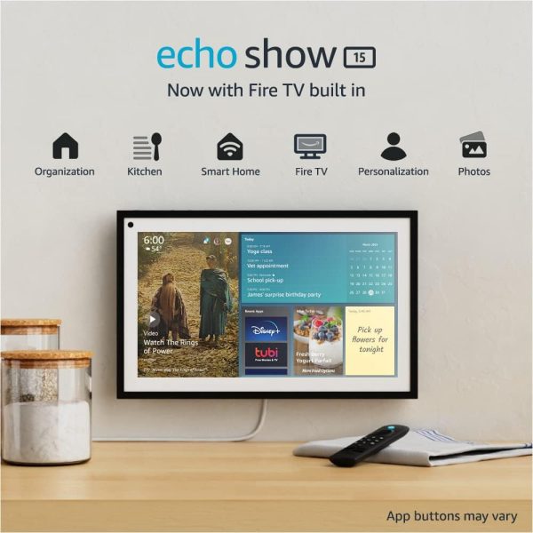 Certified Refurbished Echo Show 15 | Full HD 15.6" smart display with Alexa and Fire TV built in | Remote included - Image 2