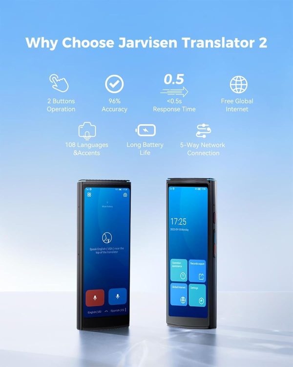 Language Translator Device, Two-Way Instant Voice Translator for 108 Languages, Real-Time Translation Device with Online Offline Translation, Portable Traductor for Travel, Business - Image 3