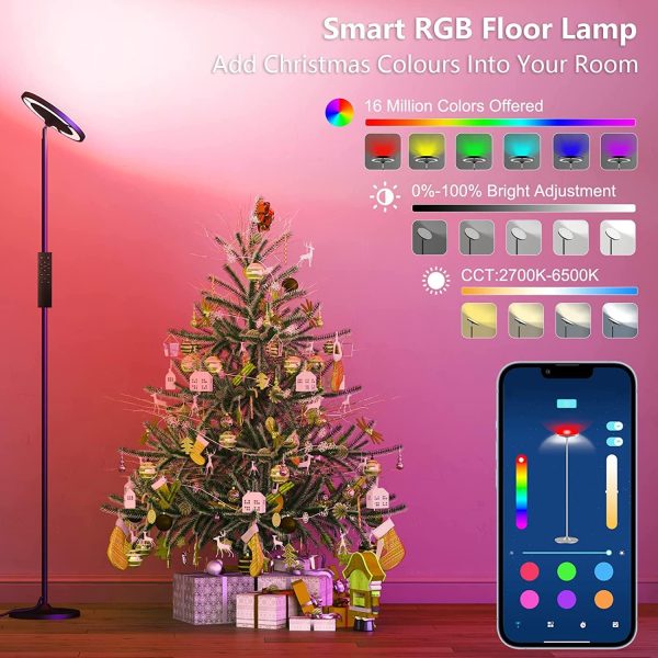 Keepsmile Double Side Lighting Led Floor Lamp with Remote Smart App 36W/2600LM - Image 3