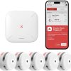 X-Sense Smart Smoke Detectors with SBS50 Base Station, Wi-Fi Smoke Alarm Compatible with X-Sense Home Security App, Wireless Interconnected Mini Fire Alarm, Model FS51