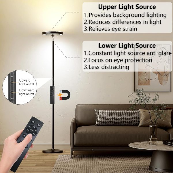 Keepsmile Double Side Lighting Led Floor Lamp with Remote Smart App 36W/2600LM - Image 4