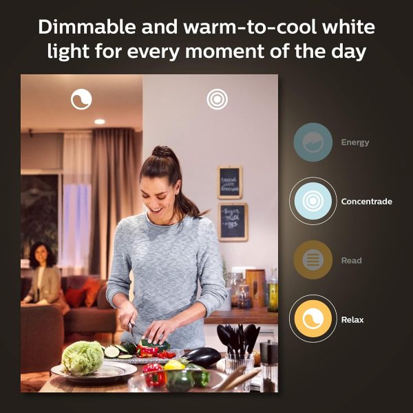 Philips Hue Smart Light Starter Kit - Includes (1) Bridge, (1) Dimmer Switch and (2) 60W A19 LED Bulb, White and Color Ambiance Color-Changing Light, 800LM, E26 - Control with App or Voice Assistant - Image 6