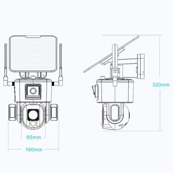 4G 8MP PTZ PIR Solar CCTV Camera Home Security 10x Zoom Night Vision Dual Lens - Image 4