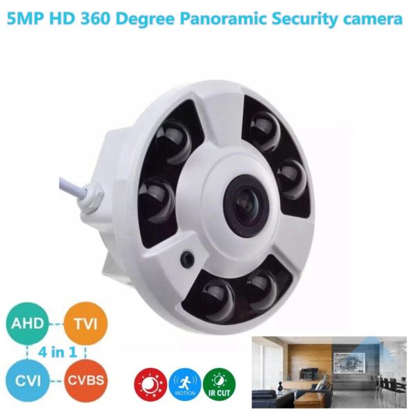 5.0MP HD AHD Camera 360 Degree Panoramic Fisheye lens IR Security Dome CAM