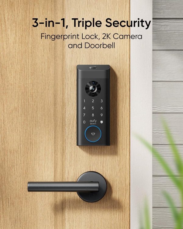 eufy Security Video Smart Lock E330 3-in-1 2K Camera Doorbell Fingerprint Lock - Image 2